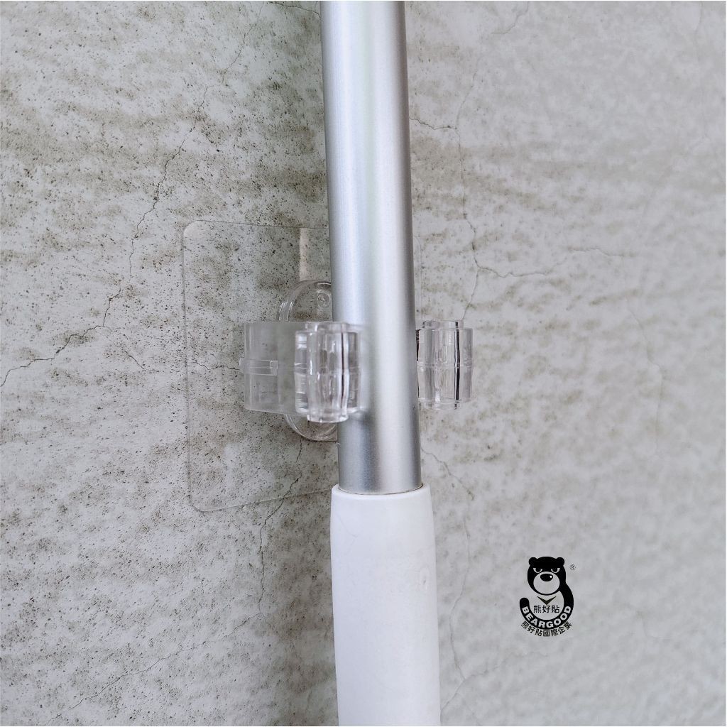 [Beargood sticker] Transparent Mop & Broom Holder (Strong Adhesive), , large