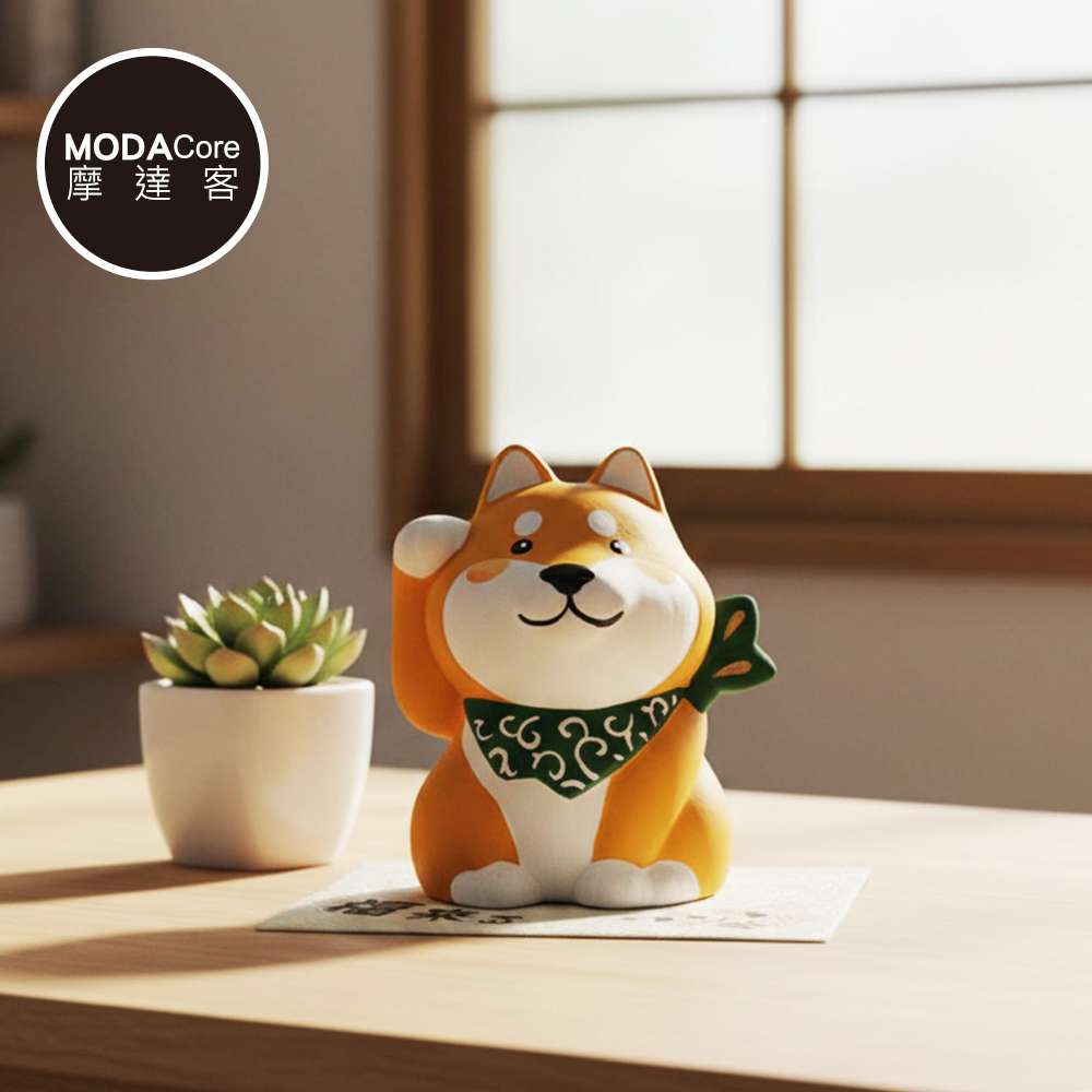 【摩達客】◉開運招財◉日本進口超萌和風黃色福運柴犬招財狗擺飾桌飾, , large