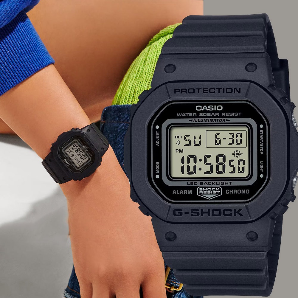 CASIO 卡西歐 G-SHOCK 輕巧單色手錶 GMD-S5600BA-1, , large