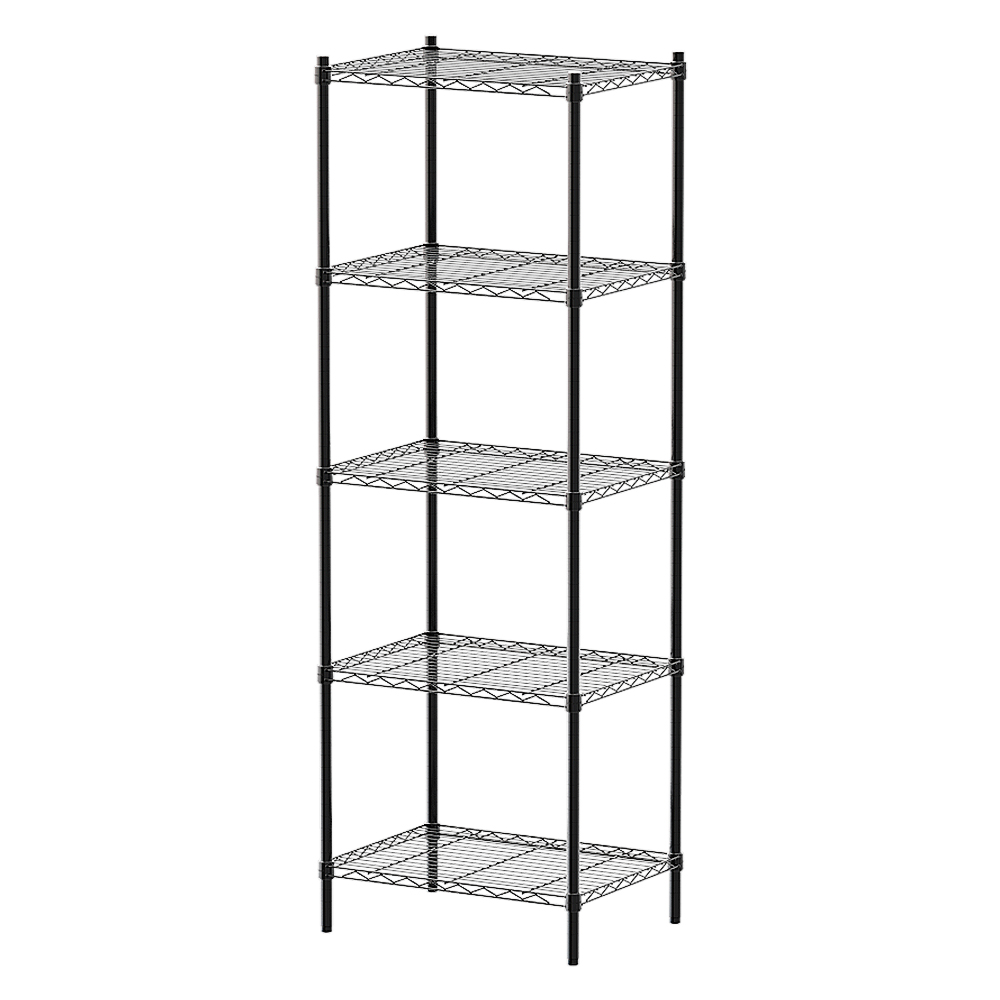 【Y HOUSE】60x45x180cm Lightweight Five-layer Iron Rack Iron Rack Shelf - Painted Black, , large