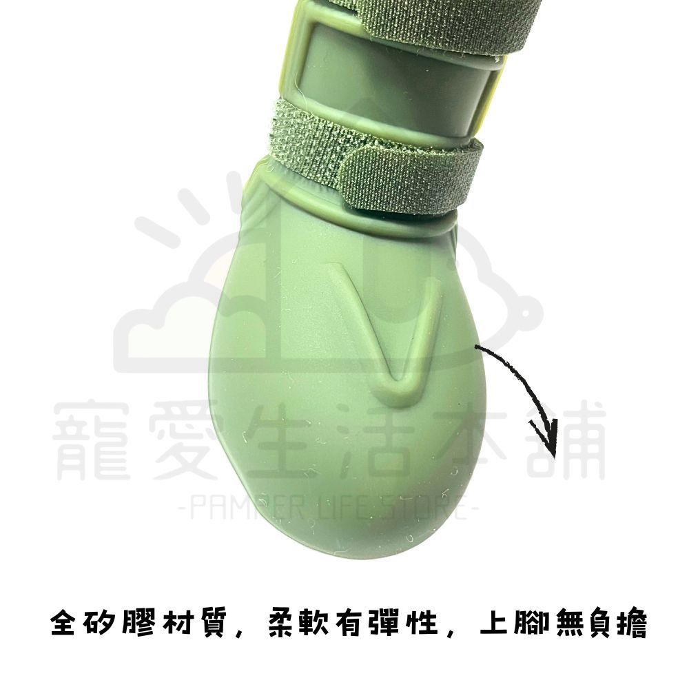 電子發票【寵愛生活本舖】狗狗防滑矽膠雨鞋_窄身款 S-3XL 寵物鞋子, 咖啡,L（一套四只鞋）, large