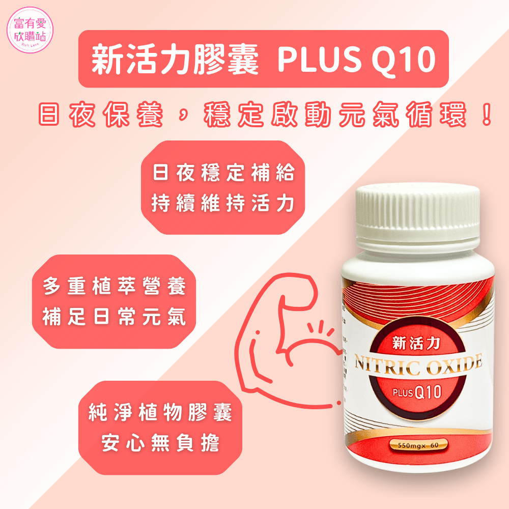 【合偉生物】新活力錠 PLUS Q10 (60粒)——日夜保養，穩定啟動元氣循環！, , large
