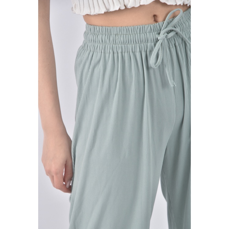 (M) 高腰休閒綠色長褲二手衣, , large