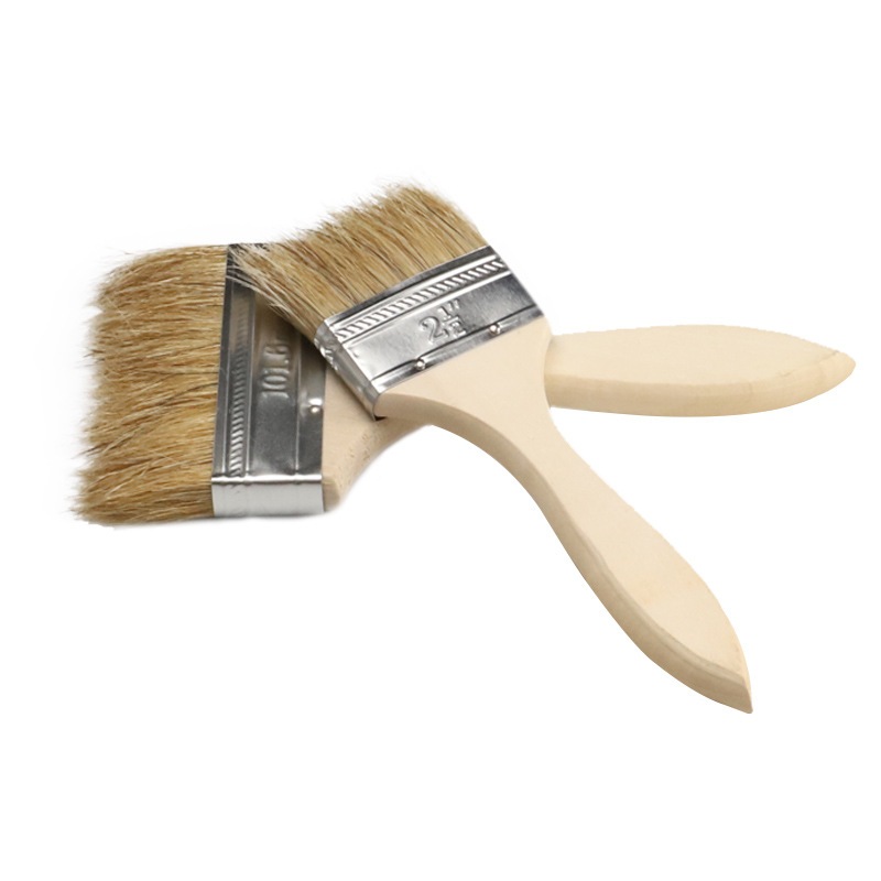 【TOPWAY】2吋烤肉刷 食物刷 油漆刷 工業刷 純豬毛刷 加厚短豬毛 燒烤刷 豬鬃刷 五金刷 工具刷, , large