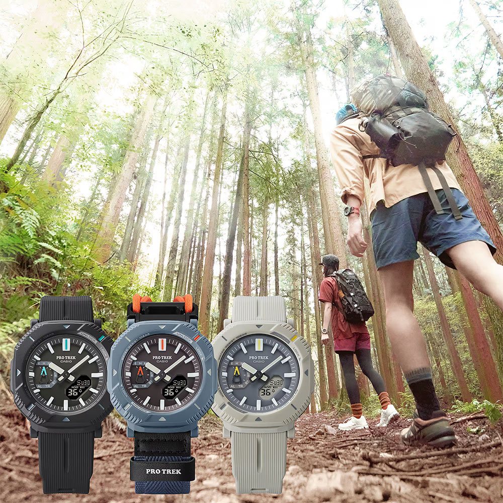CASIO 卡西歐 PROTREK 戶外登山錶 太陽能藍芽手錶 旋轉錶圈切換造型 PRJ-B001-1, , large