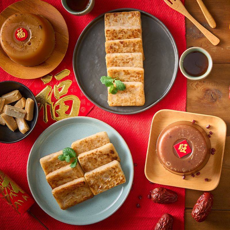 【紅豆食府】步步高陞禮盒 紅豆年糕(480g)*1+桂花年糕(480g)*1+干貝蘿蔔糕(600g)*1+ 干貝芋頭糕(600g)*1+贈保冷袋一只, , large