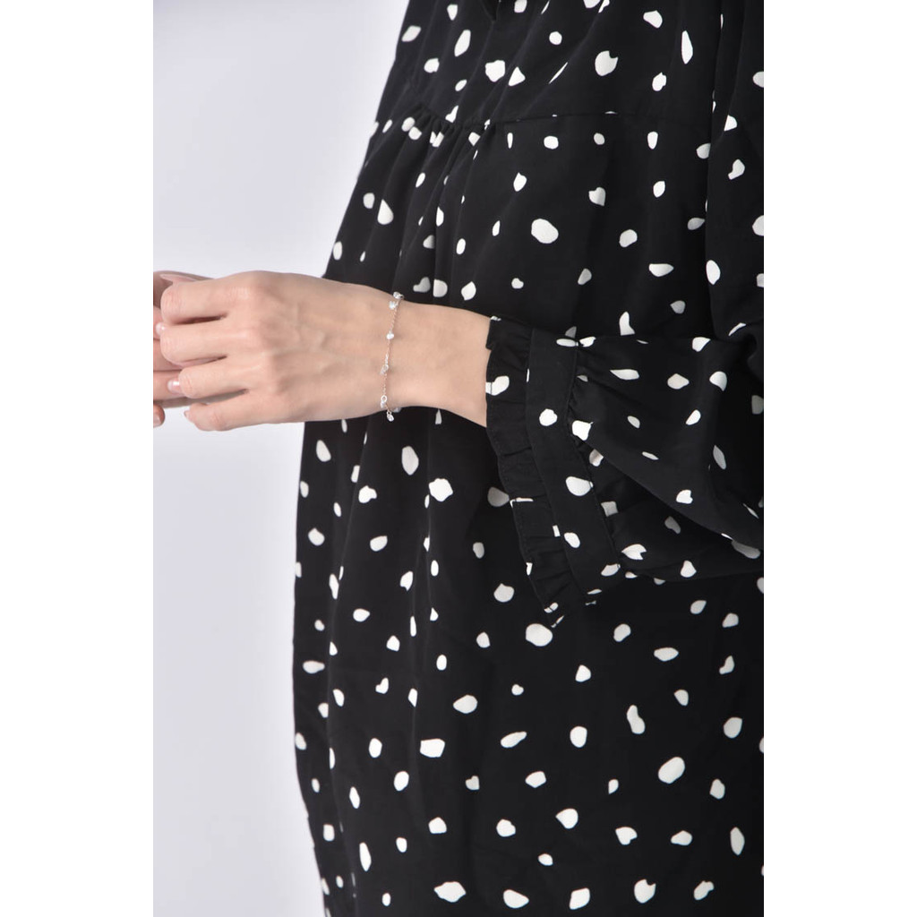 (XL) lativ點點黑色長袖上衣二手衣, , large