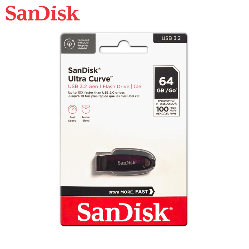 【SanDisk】Ultra Curve 64G USB 3.2 隨身碟 讀取速度 100MB/s, , large