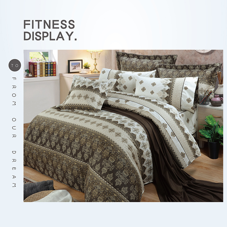 【多利寶寢具】FITNESS 精梳棉雙人七件式床罩組-塞納風情-咖, , large