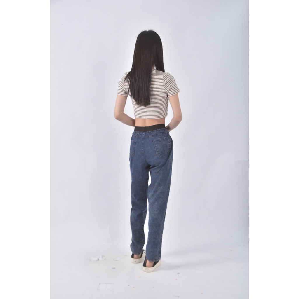 (XL) 鬆緊藍色長褲二手衣, , large