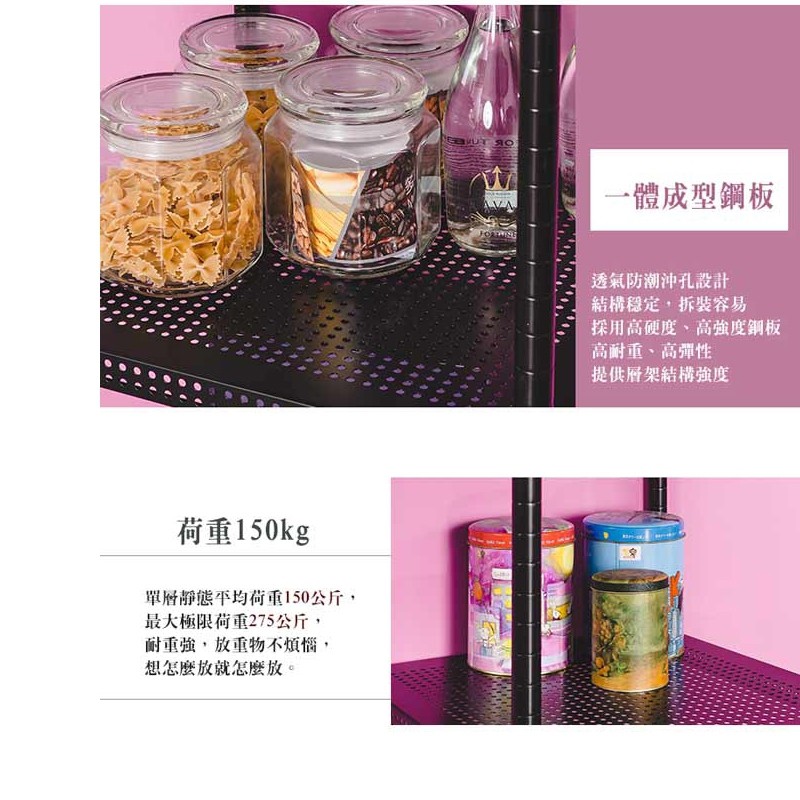 【Y HOUSE】45x45x210cm perforated plate five-layer rack perforated plate rack iron rack - black paint, , large