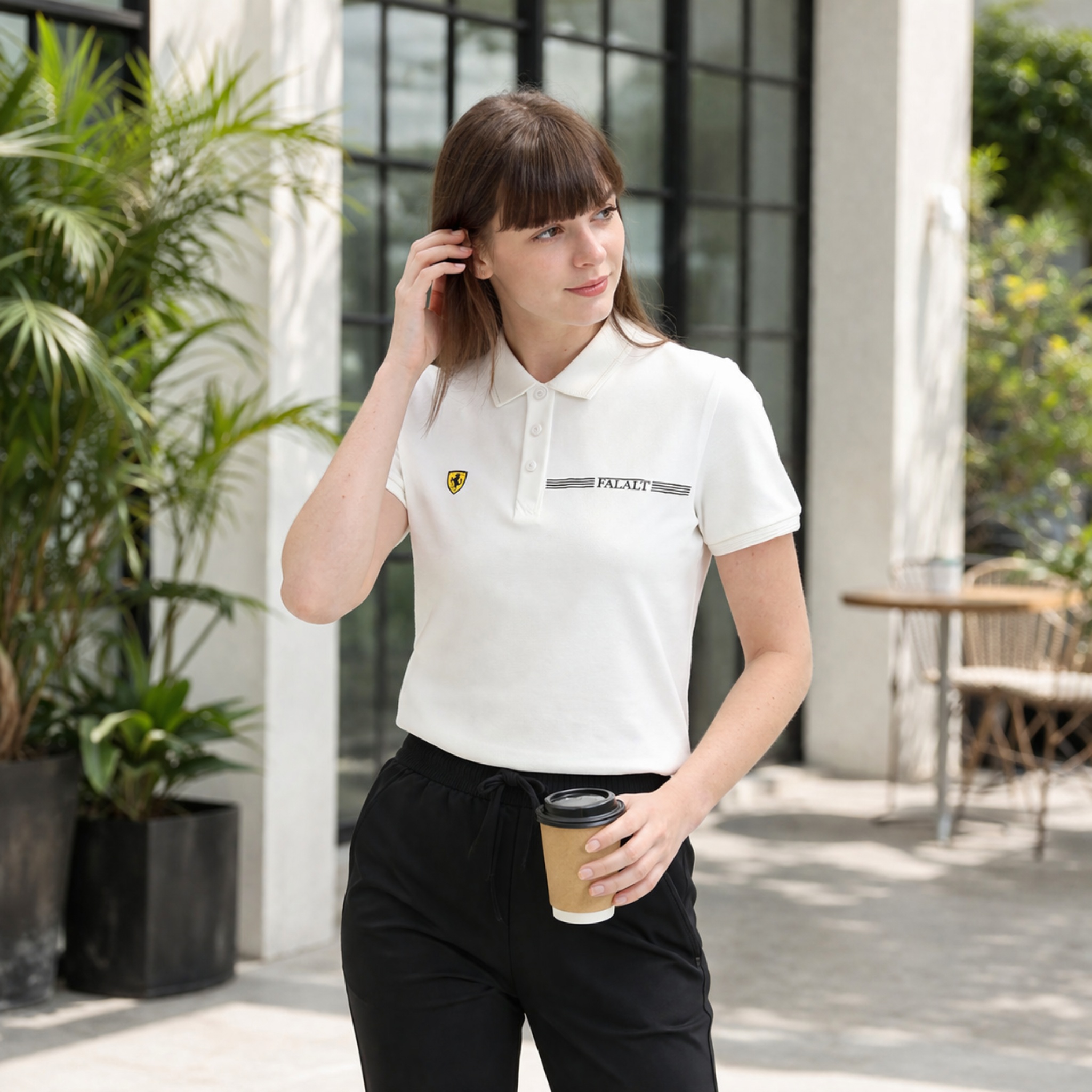 【FALALI】短袖冰感POLO衫-女(白1), , large