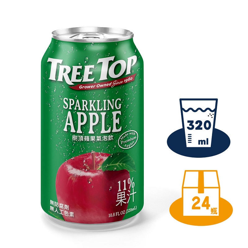 Tree Top Sparkling Apple-Can 320ml , , large