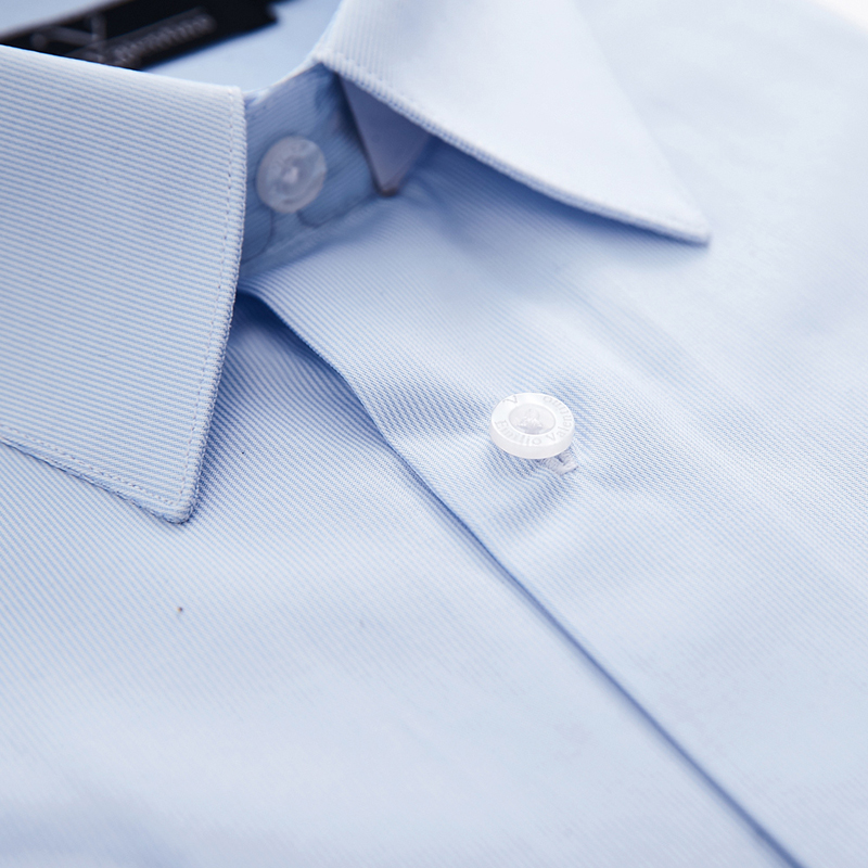 范倫提經典條紋307藍條短袖襯衫, , large