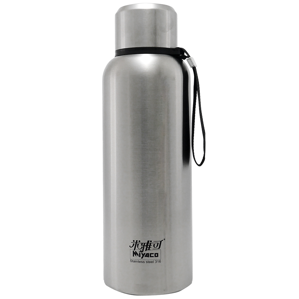 米雅可Koruto 316不鏽鋼真空全鋼保溫瓶-附背帶-2.5L-霧面不鏽鋼色-1入, , large