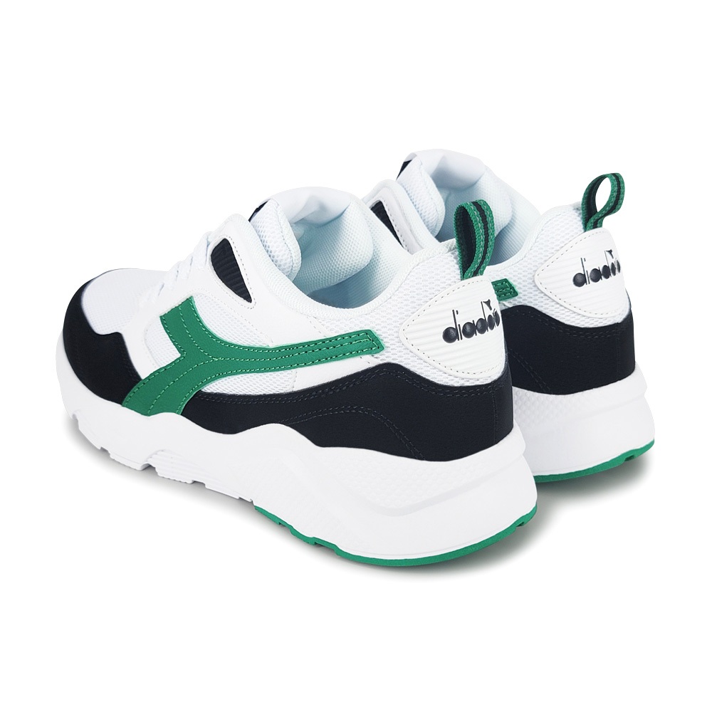 DIADORA迪亞多那 復古時尚運動鞋 男運動鞋 男鞋 拼接 反光 寬楦 輕量 吸震 減壓 乳膠鞋墊 止滑 白綠 白藍, , large