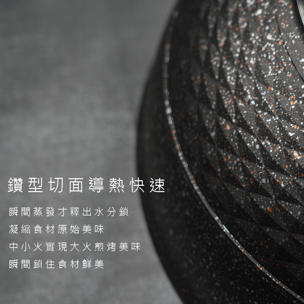 【lava cooking】台製32cm七層複合式合金不沾炒鍋(IH爐可用鍋/附鍋蓋/無塗層不沾鍋), , large