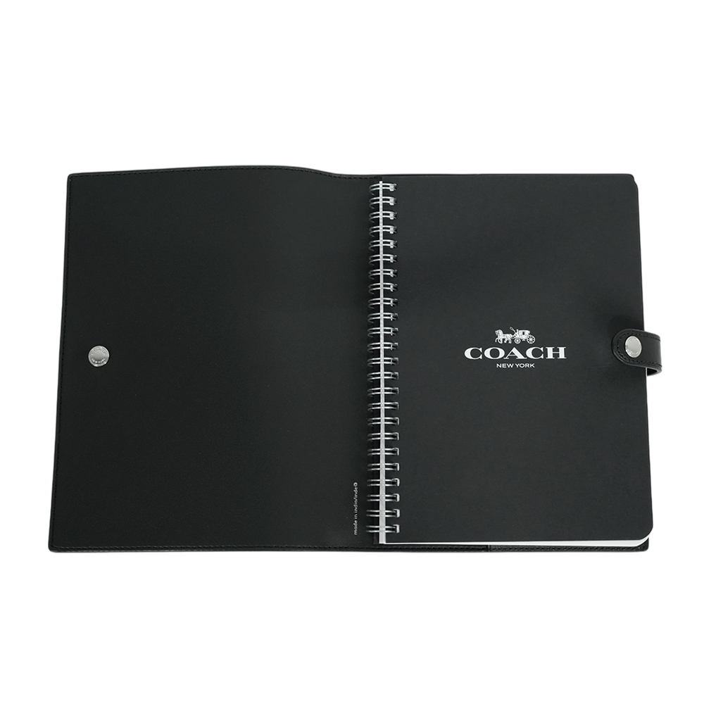 COACH CC Logo 塗層帆布及蝴蝶結圖案筆記本/記事本/棕褐色, , large