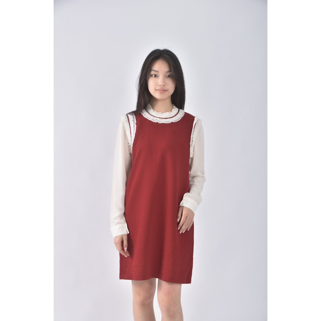 (M) nadia韓牌正韓小禮服紅色洋裝二手衣, , large