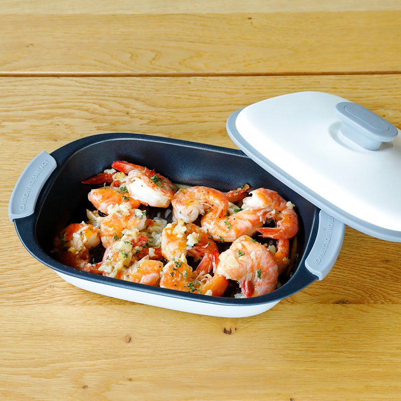 【CB JAPAN】copan系列 微波爐專用長方形燒烤盤 白, , large