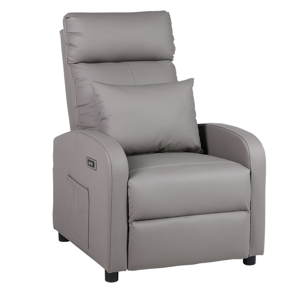 【Hampton 漢汀堡】丹尼爾電動躺椅-卡其灰(含腰枕), , large