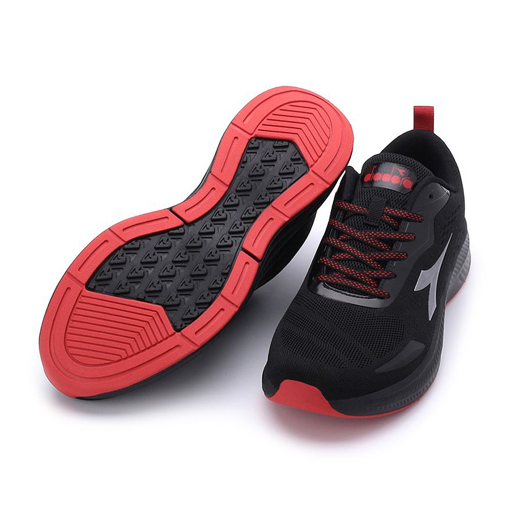 DIADORA迪亞多那 寬楦輕量慢跑鞋 男運動鞋 男鞋 簡約 時尚 透氣 徘濕 散熱 保護後跟 止滑 穩定 黑紅 灰藍, , large