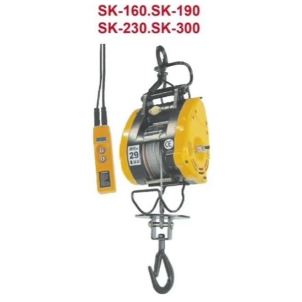 WIN五金 台灣製造 KIO基業牌 SK-80-110V 小金剛 電動吊車 捲揚機 高樓小吊車 快速捲揚機 吊猴 小乖乖 手拉吊車, , large