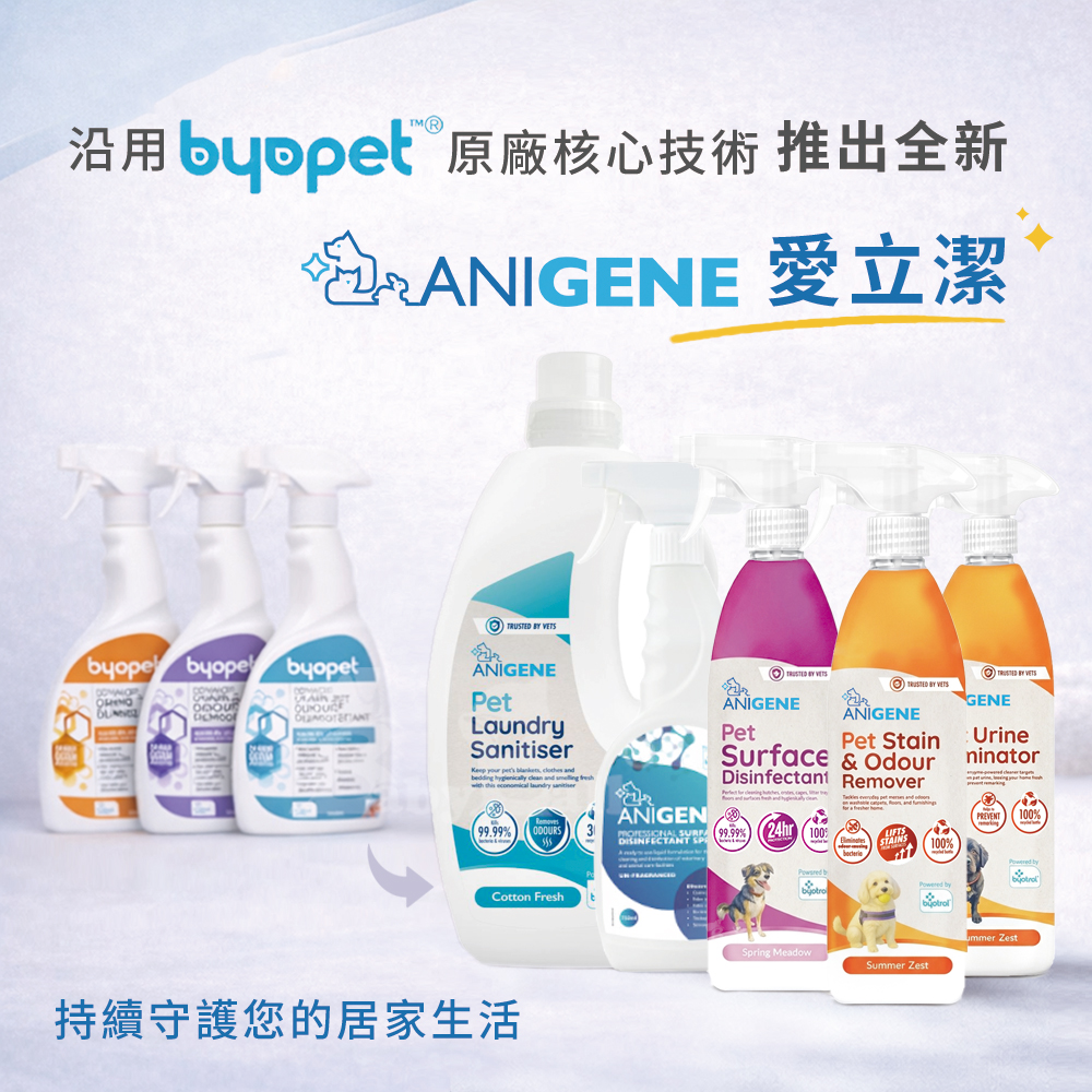 【倆寶貝精品館】【英國Byopet 升級版】Anigene愛立潔 寵物環境專用-3合1除臭抗菌清潔噴劑 750ml, , large