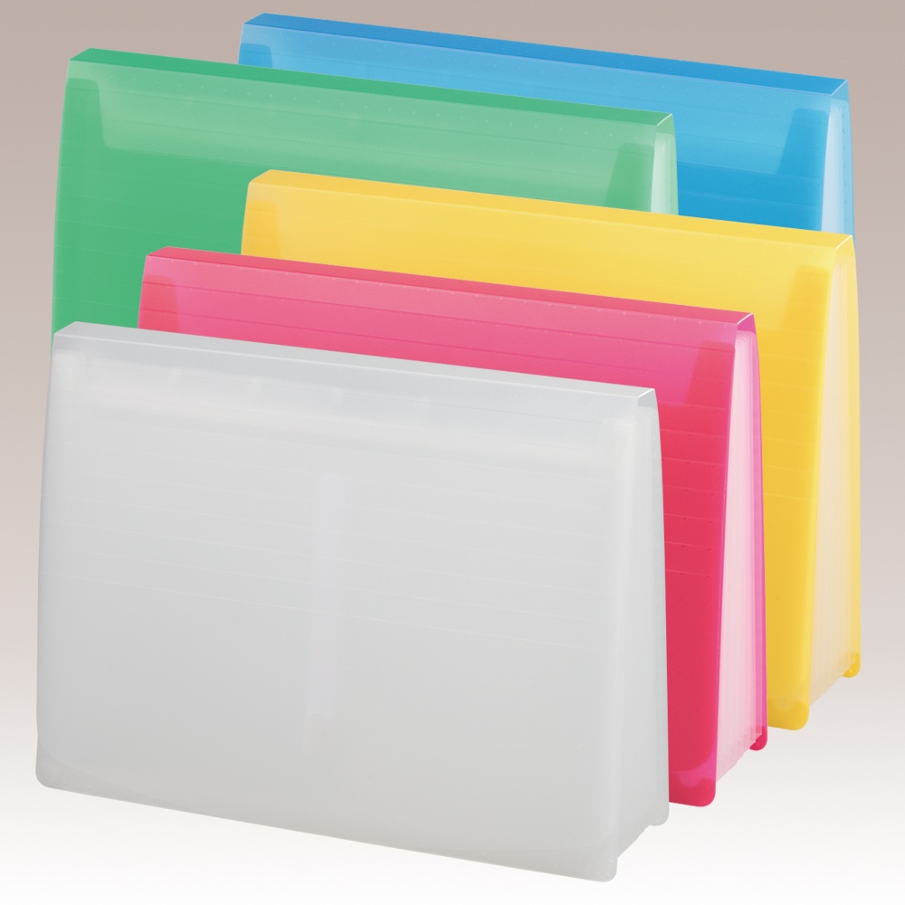 LIHIT LAB. 透明6層風琴夾-底層密合型(A-5050-1)藍, , large