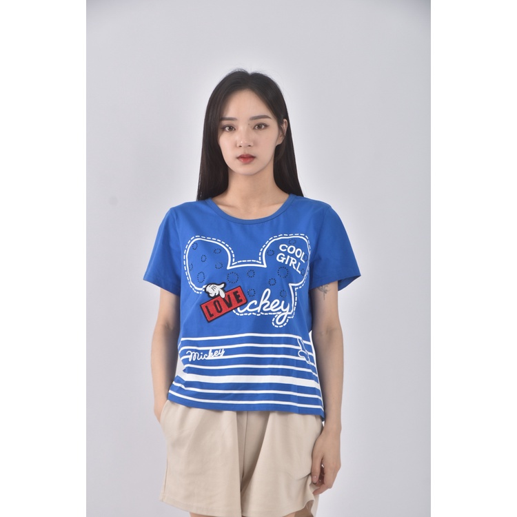 (M) meideo米奇造型藍色短袖上衣二手衣, , large