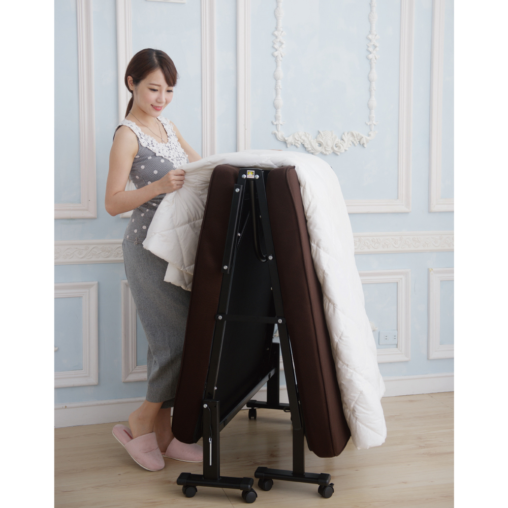 《Simple Life》Height-enhancing 14-section assembly-free folding bed (with free memory foam mattress)-MTN, , large