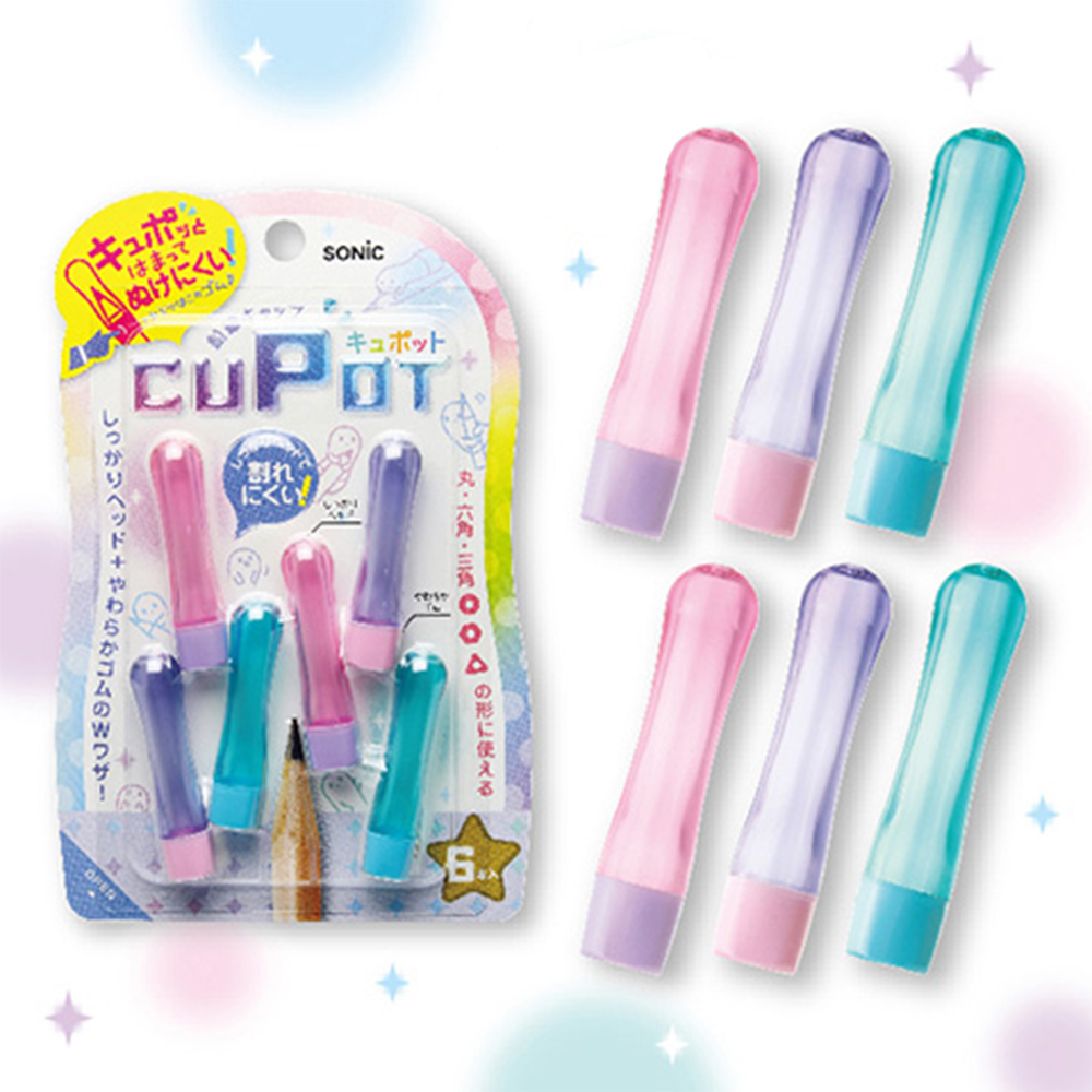 【龍品文創】日本SONIC SK-8572-GP 6入筆蓋-馬卡龍, , large