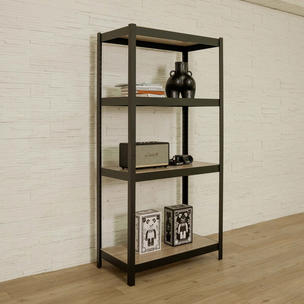 【H&R安室家】91x46x183CM工業風四層卡扣式角鋼架BCF70, , large