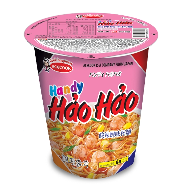 Acecook Handy Hao Hao酸辣蝦味杯麵, , large