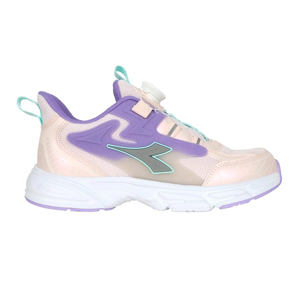 DIADORA迪亞多那 大童時尚運動鞋 童運動鞋 童鞋 旋鈕式鞋帶 寬楦 透氣 保護後跟 吸震 減壓 黑黃 白藍 粉紫, , large