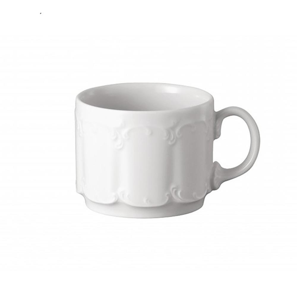 Rosenthal Monbi Feather Pattern Coffee Mug - White 180ml, , large