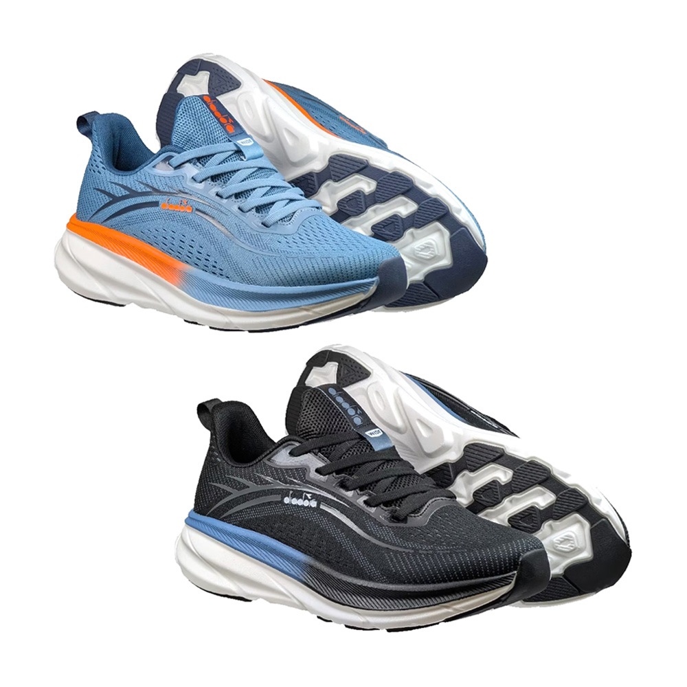 DIADORA迪亞多那 專業避震慢跑鞋 男運動鞋 男鞋 時尚 寬楦 輕盈 透氣 厚底 吸震 回彈 止滑 穩定 藍 黑