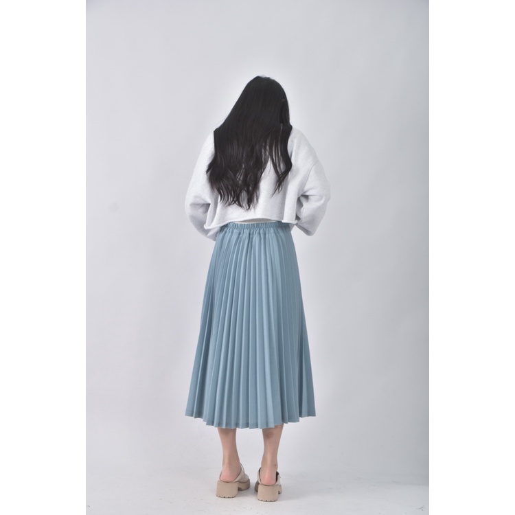 (L) 質感百褶綠色長裙二手衣, , large