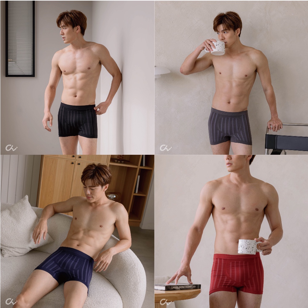 【Cheau Chi 】Men's Seamless Boxer Briefs - Seamless, Cooling, Antibacterial, Moisture-Wicking, , large