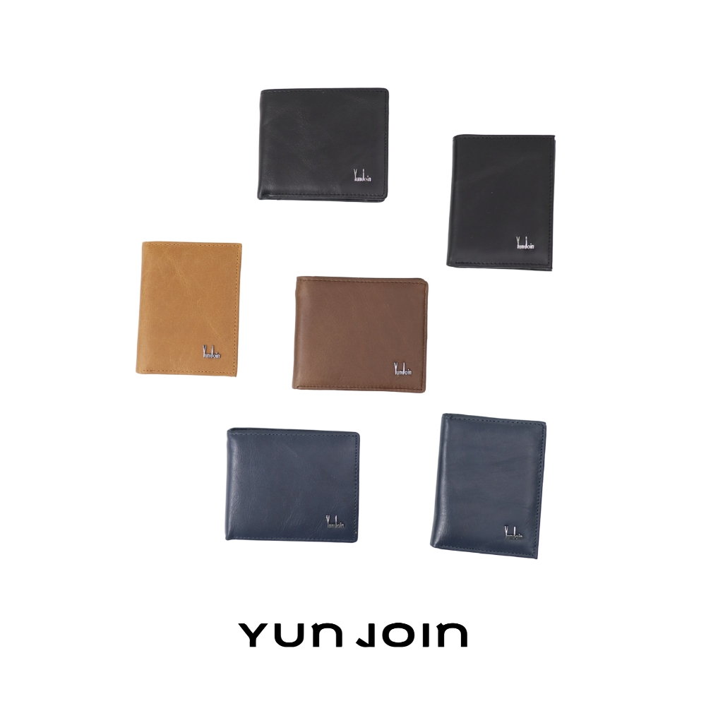 【YUNJOIN】Eterna 直立式真皮短夾-藍色  (男用/女用 多卡位收納皮夾), , large