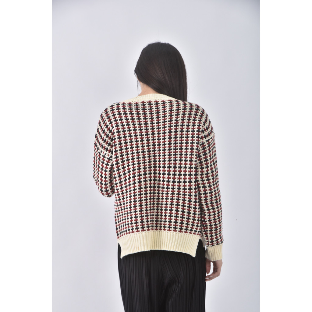 (XL) 針織圓領紅色長袖上衣二手衣, , large