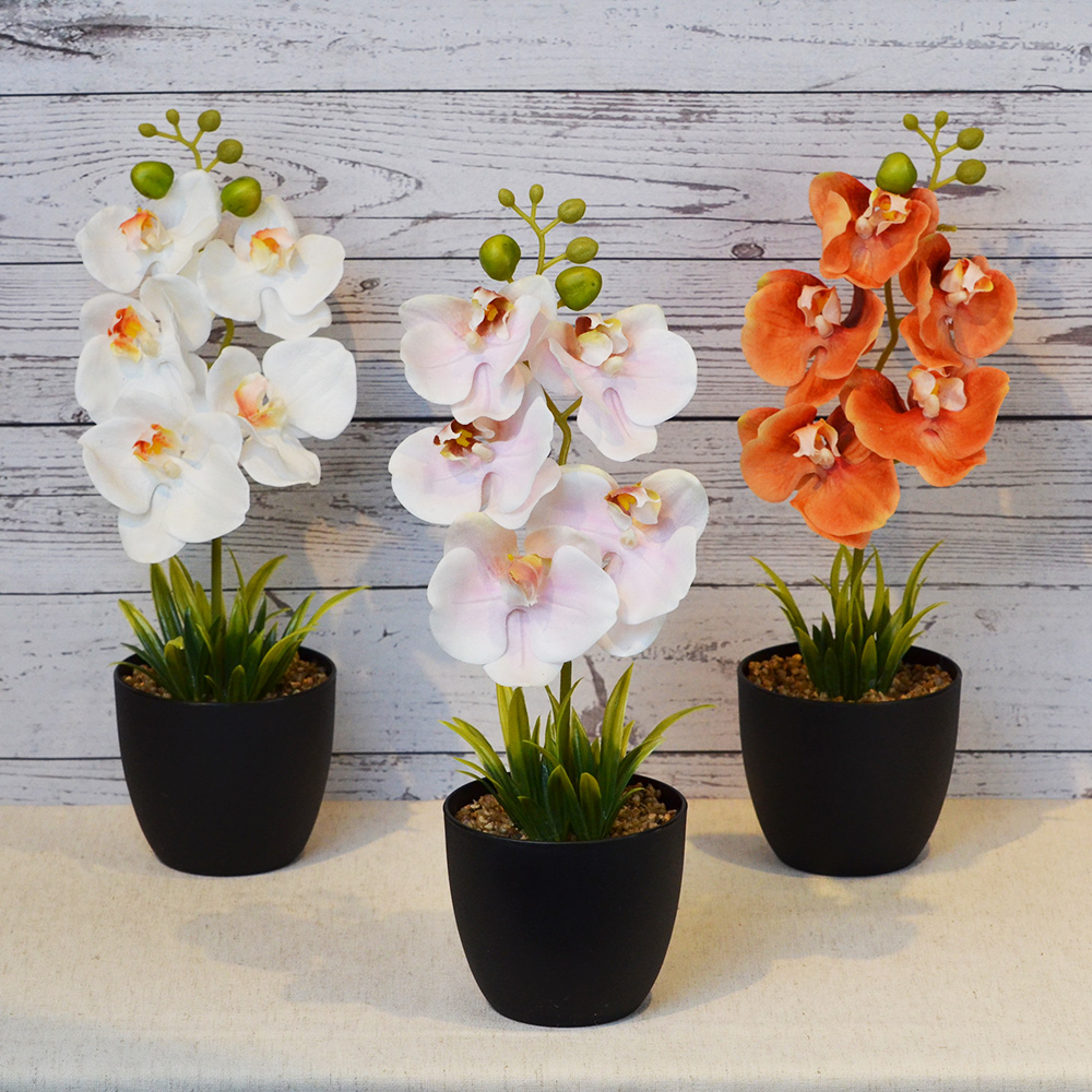 ARTIFICIAL PLANT W/BLACK POT-PINK, , large