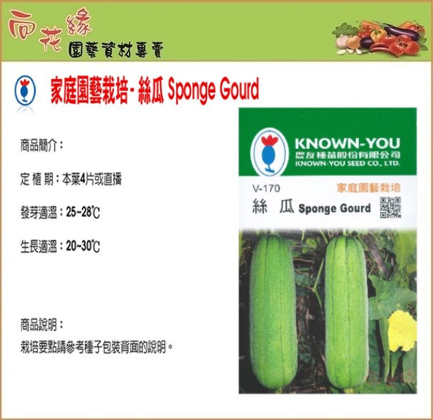 【向花緣】農友 絲瓜 - 瓜果種子, , large