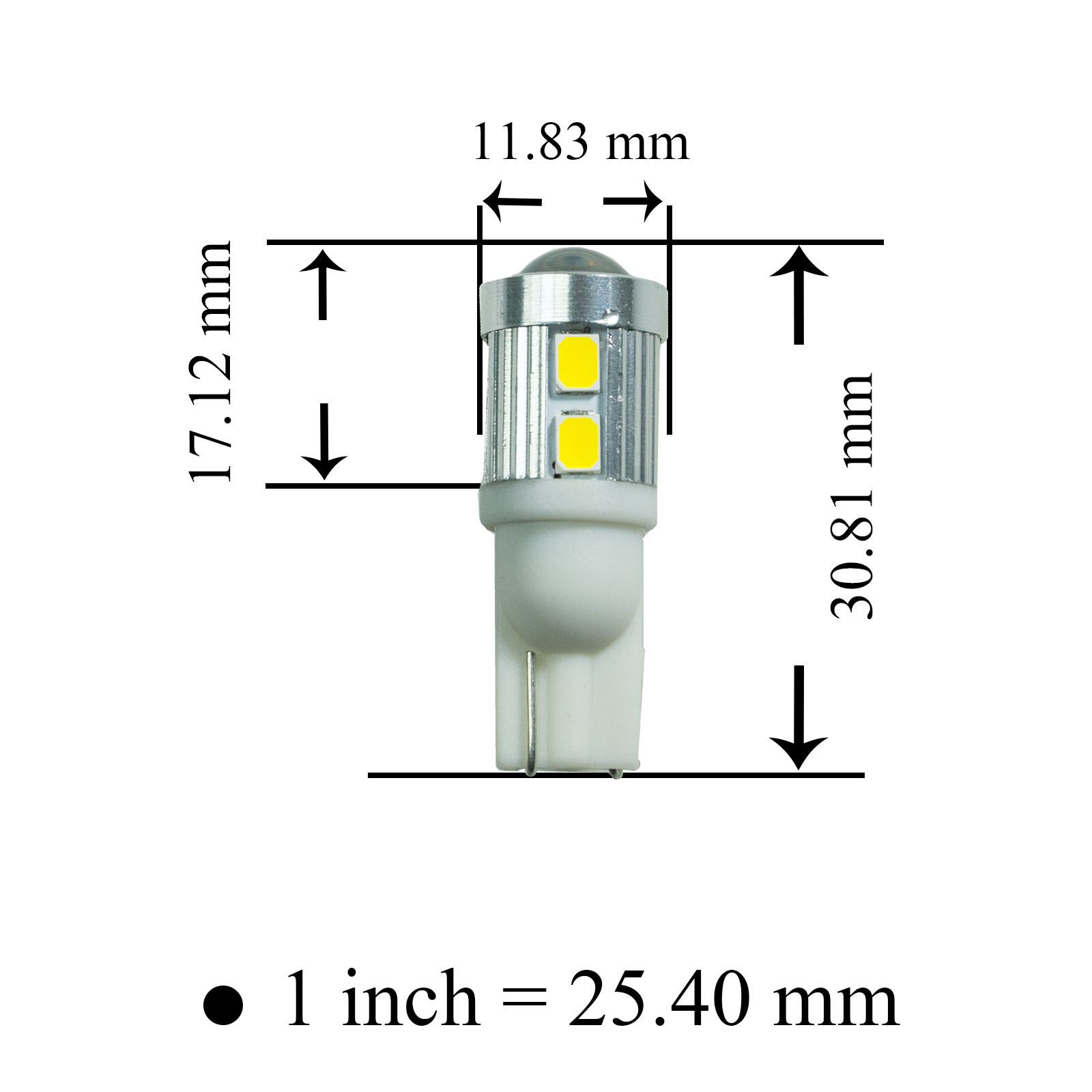 [PA LED] LED 2835SMD Automotive Motorcycle Light Bulb For Turn Signal DRL Interior Light Golden Yellow T10, , large