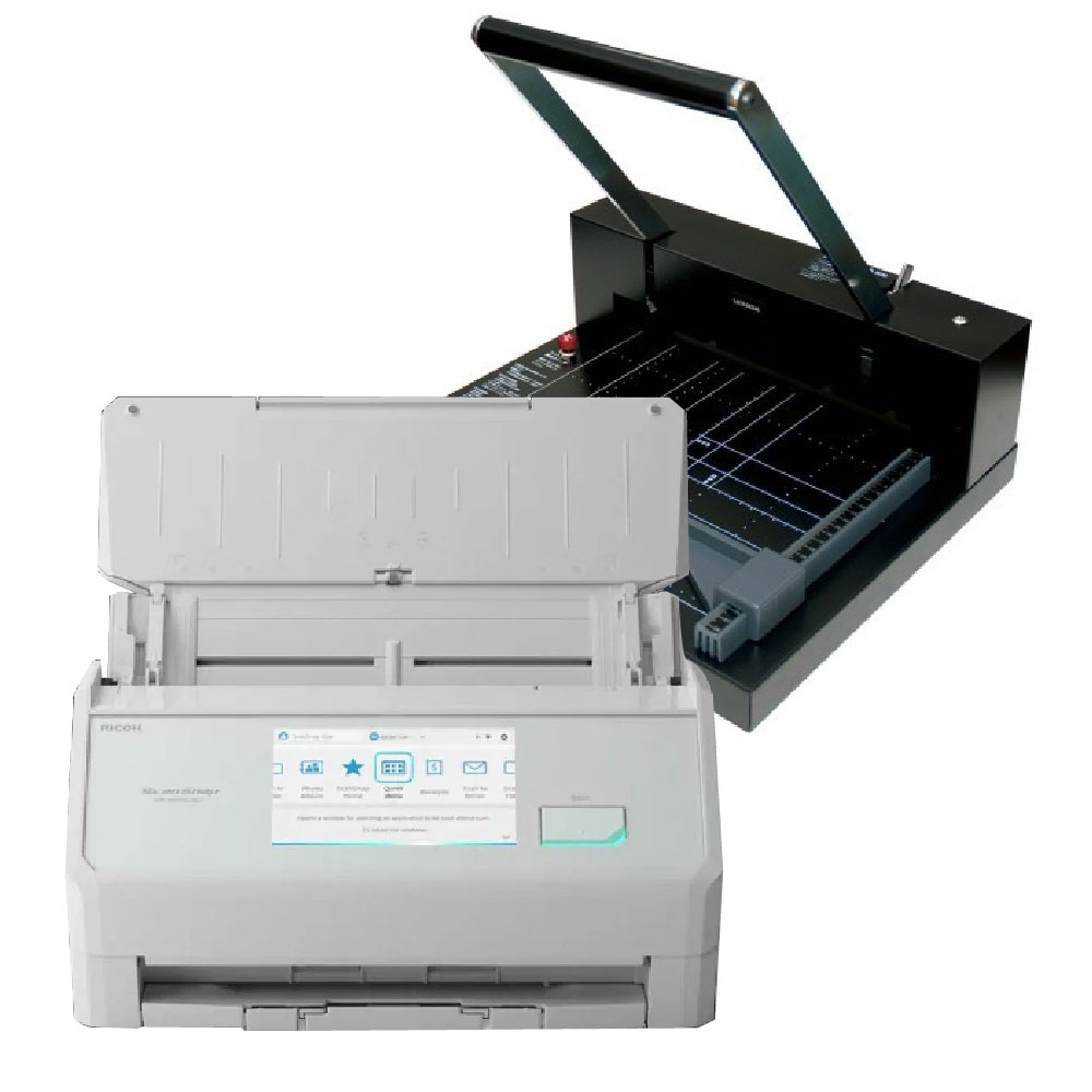 日本 UCHIDA 內田 攜帶式手動強力裁紙機 180AT-P+RICOH 理光 ScanSnaiX2500掃描器 /組, , large