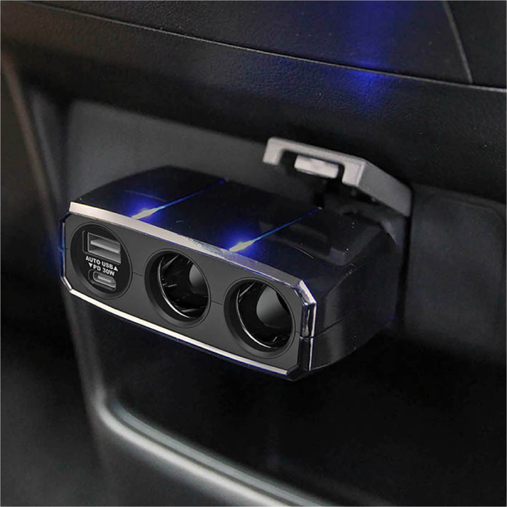 Kashimura雙孔電源插座+QC+PD快充30W, , large