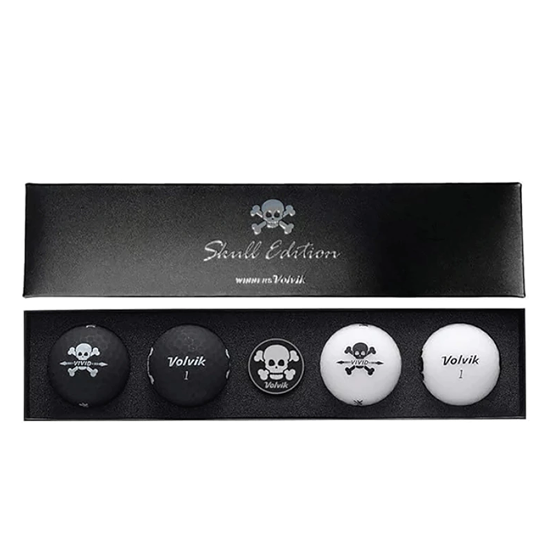 Volvik Skull Golf Ball Gift Set – 4 Balls + Ball Marker, , large