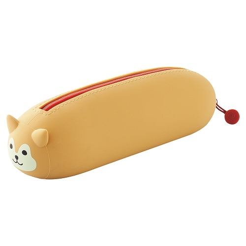 日本LIHIT A-7781 矽膠橫式筆筒/鉛筆盒(多款)柴犬*大, , large