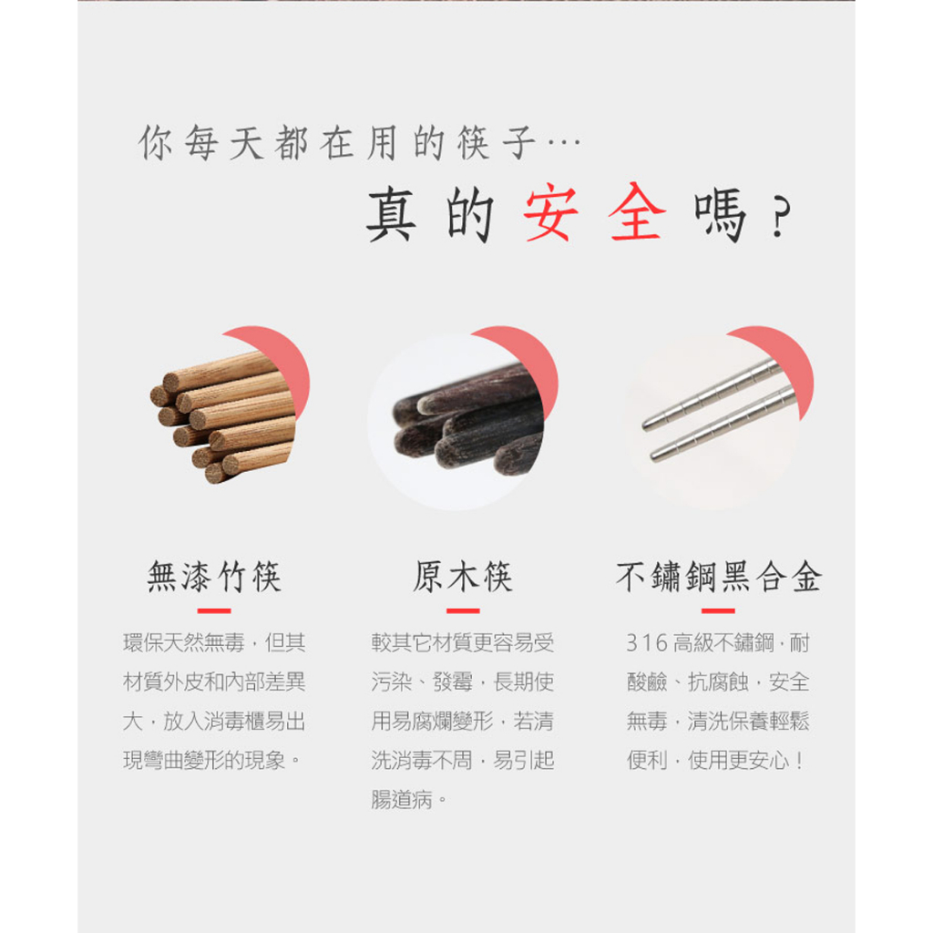【LMG】黑合金316不銹鋼筷5雙組, , large