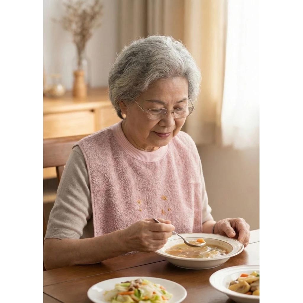 [Kaimei Cotton] Randomly excellent MIT made in Taiwan pure cotton breathable adult bib/spit napkin printed style, , large